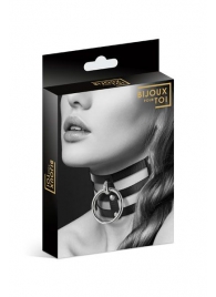 Чёрный тройной чокер с большим кольцом - Bijoux Pour Toi - купить с доставкой в Балашихе
