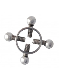 Серебристые зажимы для сосков на винтах - ToyFa - купить с доставкой в Балашихе