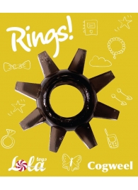 Чёрное эрекционное кольцо Rings Cogweel - Lola Games - в Балашихе купить с доставкой
