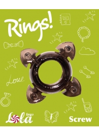 Чёрное эрекционное кольцо Rings Screw - Lola Games - в Балашихе купить с доставкой