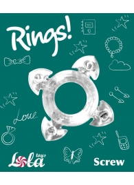 Прозрачное эрекционное кольцо Rings Screw - Lola Games - в Балашихе купить с доставкой