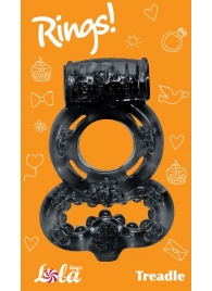 Чёрное эрекционное кольцо Rings Treadle с подхватом - Lola Games - в Балашихе купить с доставкой