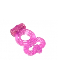 Розовое эрекционное кольцо Rings Treadle с подхватом - Lola Games - в Балашихе купить с доставкой