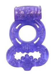 Фиолетовое эрекционное кольцо Rings Treadle с подхватом - Lola Games - в Балашихе купить с доставкой