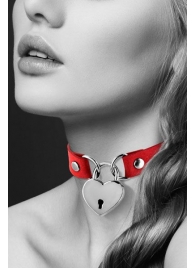 Красный чокер с замком в форме сердца - Bijoux Pour Toi - купить с доставкой в Балашихе