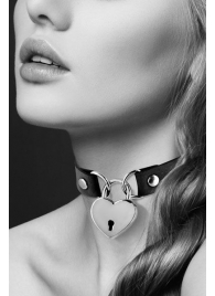 Черный чокер с замком в форме сердца - Bijoux Pour Toi - купить с доставкой в Балашихе