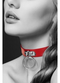 Красный узенький чокер с кольцом - Bijoux Pour Toi - купить с доставкой в Балашихе