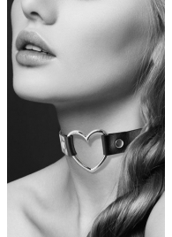 Чёрный чокер с кольцом в форме сердца - Bijoux Pour Toi - купить с доставкой в Балашихе