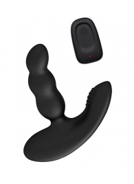 Черный силиконовый стимулятор простаты Levett Nitoc с пультом ДУ - Levett - в Балашихе купить с доставкой