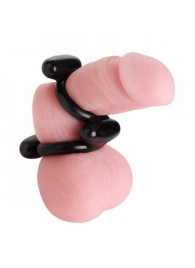 Двойное эрекционное кольцо Dual Stretch To Fit Cock and Ball Ring - XR Brands - в Балашихе купить с доставкой