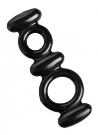 Двойное эрекционное кольцо Dual Stretch To Fit Cock and Ball Ring - XR Brands - в Балашихе купить с доставкой