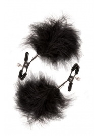 Зажимы для сосков с пухом FEATHERED NIPPLE CLAMPS - Blush Novelties - купить с доставкой в Балашихе
