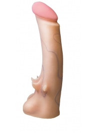 Телесная насадка REAL Standard с усиками на основании - 19 см. - LOVETOY (А-Полимер) - купить с доставкой в Балашихе