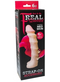 Насадка REAL Standard со спиралевидным узором - 19 см. - LOVETOY (А-Полимер) - купить с доставкой в Балашихе