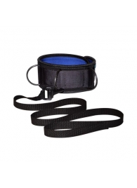 Чёрно-синий неопреновый ошейник с поводком - Sitabella - купить с доставкой в Балашихе