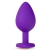 Фиолетовая анальная пробка Bling Plug Large с золотистым стразом - 9,5 см. - Blush Novelties - купить с доставкой в Балашихе