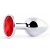 Серебристая анальная пробка с красным стразом - 7,2 см. - Anal Jewelry Plug - купить с доставкой в Балашихе