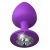 Фиолетовая анальная пробка со стразом Her Little Gem Large Plug - 9,5 см. - Pipedream - купить с доставкой в Балашихе