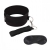 Черный ошейник с длинным поводком Collar and Leash Set - Lux Fetish - купить с доставкой в Балашихе