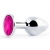 Серебристая анальная пробка с малиновым кристаллом - 7,2 см. - Anal Jewelry Plug - купить с доставкой в Балашихе