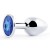 Анальное украшение BUTT PLUG  Small с синим кристаллом - 7 см. - Anal Jewelry Plug - купить с доставкой в Балашихе