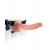 Телесный полый страпон с вибрацией Vibrating Hollow Strap-On with Balls - 24 см. - Pipedream - купить с доставкой в Балашихе