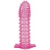 Гелевая розовая насадка с шипами - 12 см. - Toyfa Basic - в Балашихе купить с доставкой