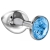 Большая серебристая анальная пробка Diamond Light blue Sparkle Large с голубым кристаллом - 8 см. - Lola Games - купить с доставкой в Балашихе