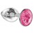 Малая серебристая анальная пробка Diamond Pink Sparkle Small с розовым кристаллом - 7 см. - Lola Games - купить с доставкой в Балашихе