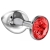 Большая серебристая анальная пробка Diamond Red Sparkle Large с красным кристаллом - 8 см. - Lola Games - купить с доставкой в Балашихе