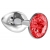 Малая серебристая анальная пробка Diamond Red Sparkle Small с красным кристаллом - 7 см. - Lola Games - купить с доставкой в Балашихе