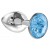 Малая серебристая анальная пробка Diamond Light blue Sparkle Small с голубым кристаллом - 7 см. - Lola Games - купить с доставкой в Балашихе