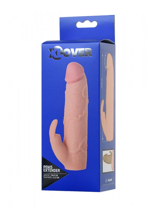 Телесная насадка Toyfa XLover для увеличения размера - 16,8 см. - ToyFa - в Балашихе купить с доставкой