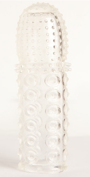 Прозрачная закрытая гелевая насадка - 13,5 см. - Toyfa Basic - в Балашихе купить с доставкой