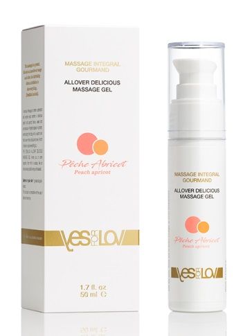 Универсальный массажный гель-смазка Allover Delicious Massage Gel с ароматом персика и аброкоса - 50 мл. - YESforLOV - купить с доставкой в Балашихе