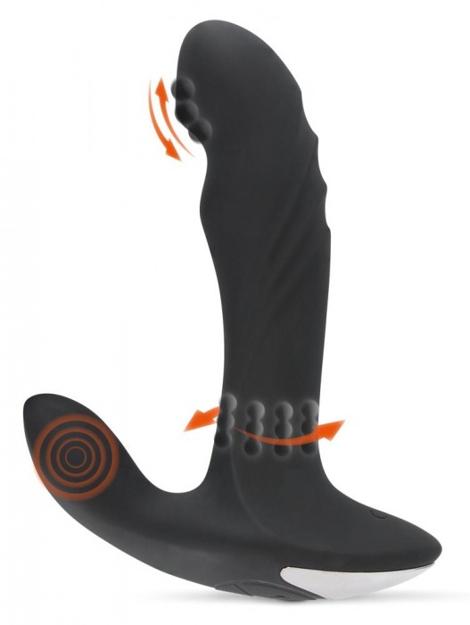 Черный вибромассажер простаты с функцией римминга Plug with Perineum Stimulator - 16,6 см. - Orion - в Балашихе купить с доставкой