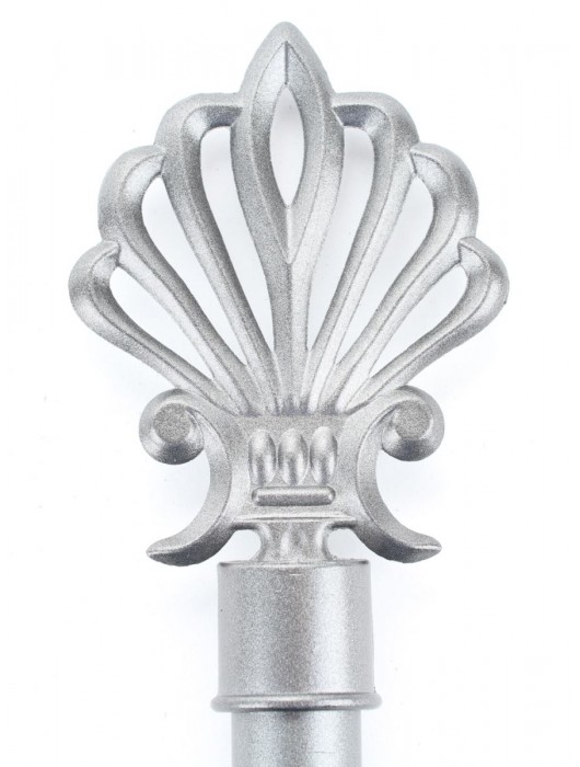 Черная плеть из кожи Gray с серебристой ручкой - 64 см. - БДСМ Арсенал - купить с доставкой в Балашихе