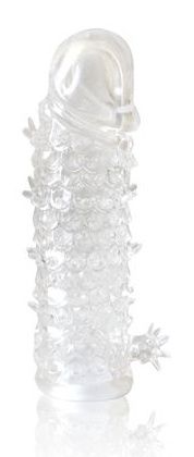 Закрытая прозрачная рельефная насадка Crystal sleeve - 13 см. - Erowoman-Eroman - в Балашихе купить с доставкой