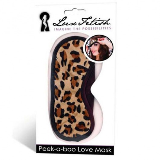 Леопардовая маска на глаза Peek-a-Boo - Lux Fetish - купить с доставкой в Балашихе