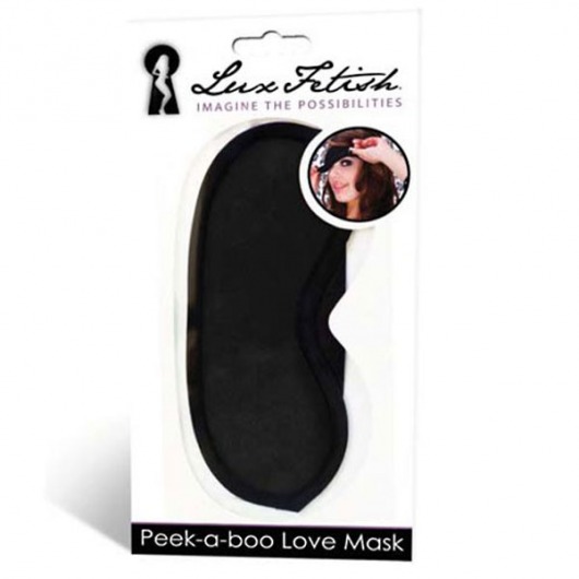 Черная маска на глаза Peek-a-Boo - Lux Fetish - купить с доставкой в Балашихе