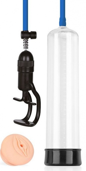 Прозрачная вакуумная помпа Sex Expert с насадкой-вагиной - Sex Expert - в Балашихе купить с доставкой
