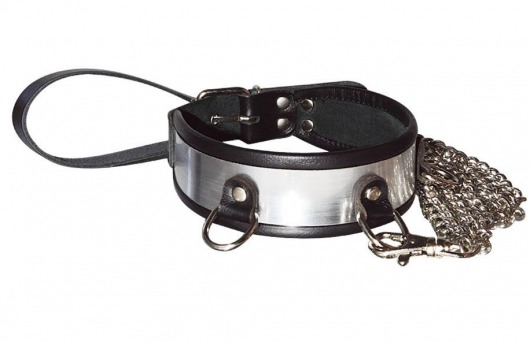 Стильный ошейник с металлическим блеском и поводком - Sitabella - купить с доставкой в Балашихе