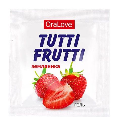 Пробник гель-смазки Tutti-frutti с земляничным вкусом - 4 гр. - Биоритм - купить с доставкой в Балашихе