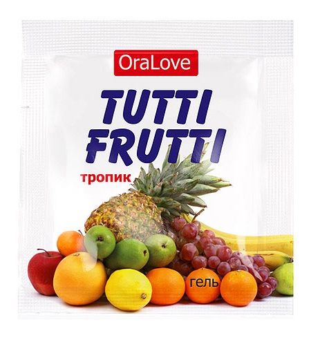 Пробник гель-смазки Tutti-frutti со вкусом тропических фруктов - 4 гр. - Биоритм - купить с доставкой в Балашихе