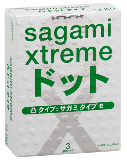 Презервативы Sagami Xtreme SUPER DOTS с точками - 3 шт. - Sagami - купить с доставкой в Балашихе