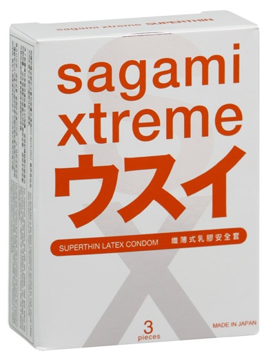 Ультратонкие презервативы Sagami Xtreme SUPERTHIN - 3 шт. - Sagami - купить с доставкой в Балашихе