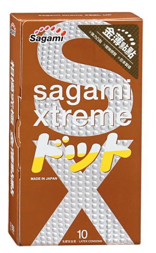 Презервативы Sagami Xtreme FEEL UP с точечной текстурой и линиями прилегания - 10 шт. - Sagami - купить с доставкой в Балашихе