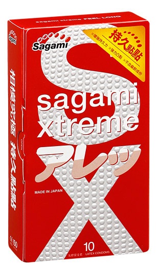 Утолщенные презервативы Sagami Xtreme Feel Long с точками - 10 шт. - Sagami - купить с доставкой в Балашихе