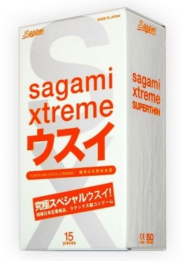 Ультратонкие презервативы Sagami Xtreme SUPERTHIN - 15 шт. - Sagami - купить с доставкой в Балашихе
