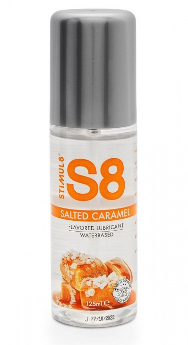 Смазка на водной основе S8 Flavored Lube со вкусом соленой карамели - 125 мл. - Stimul8 - купить с доставкой в Балашихе